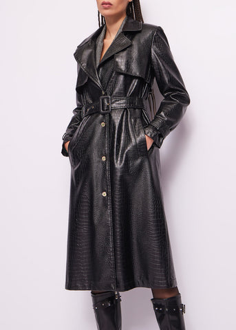 Trench Ecopelle M/L Con Cintura - art. 421ND38002 - Denny Rose Autunno Inverno 2024/25 Donna