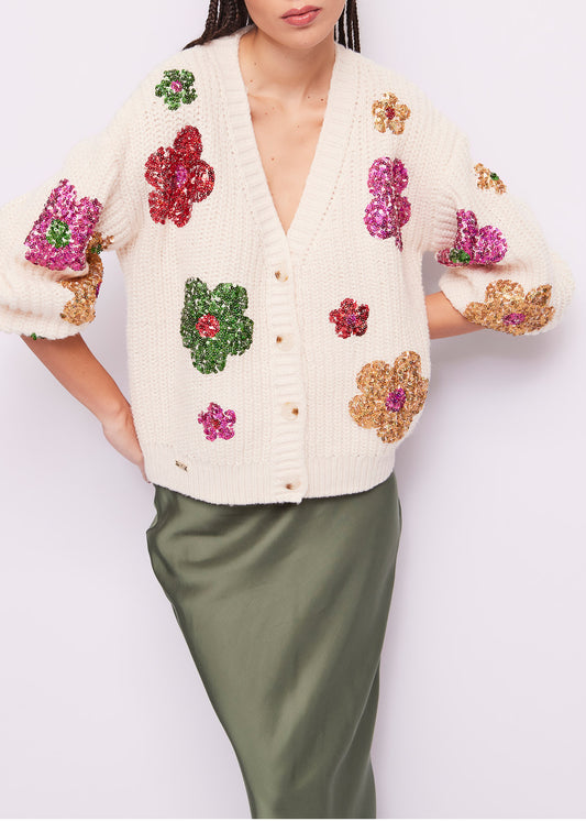 Cardigan M/L Con Ricamo Paillettes - art. 421ND53030 - Denny Rose Autunno Inverno 2024/25 Donna