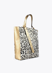 GOLDEN SHOPPER BAG WITH ANIMAL PRINT - Lola Casademunt Spring Summer 2024 - MS2404014