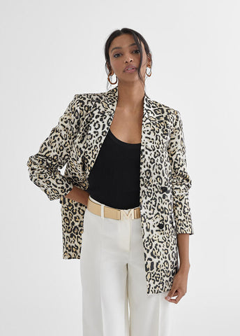 BLAZER DORATO CON STAMPA ANIMALIER - Lola Casademunt Primavera Estate  2024 - MS2402007