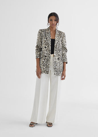 BLAZER DORATO CON STAMPA ANIMALIER - Lola Casademunt Primavera Estate  2024 - MS2402007