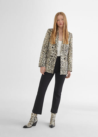 BLAZER DORATO CON STAMPA ANIMALIER - Lola Casademunt Primavera Estate  2024 - MS2402007