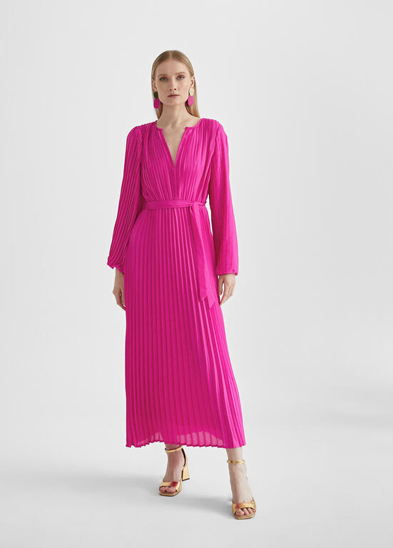 PLEATED DRESS WITH SLEEVES - Lola Casademunt Spring Summer 2024 - MS2416001