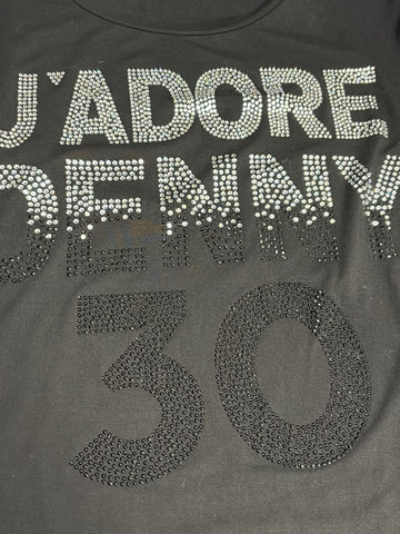 T-shirt con strass  - art. 521DD64010 - Denny Rose Autunno Inverno 2025/26 colore nero