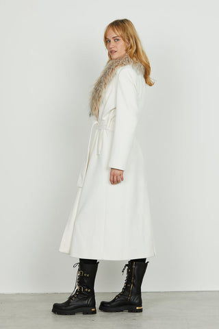Cappotto ANNAPUR lungo manica lunga con collo eopelliccia stacc. Più cintura più ts più impunture art. RDA2505550005 Donna Relish Autunno Inverno 2025/2026