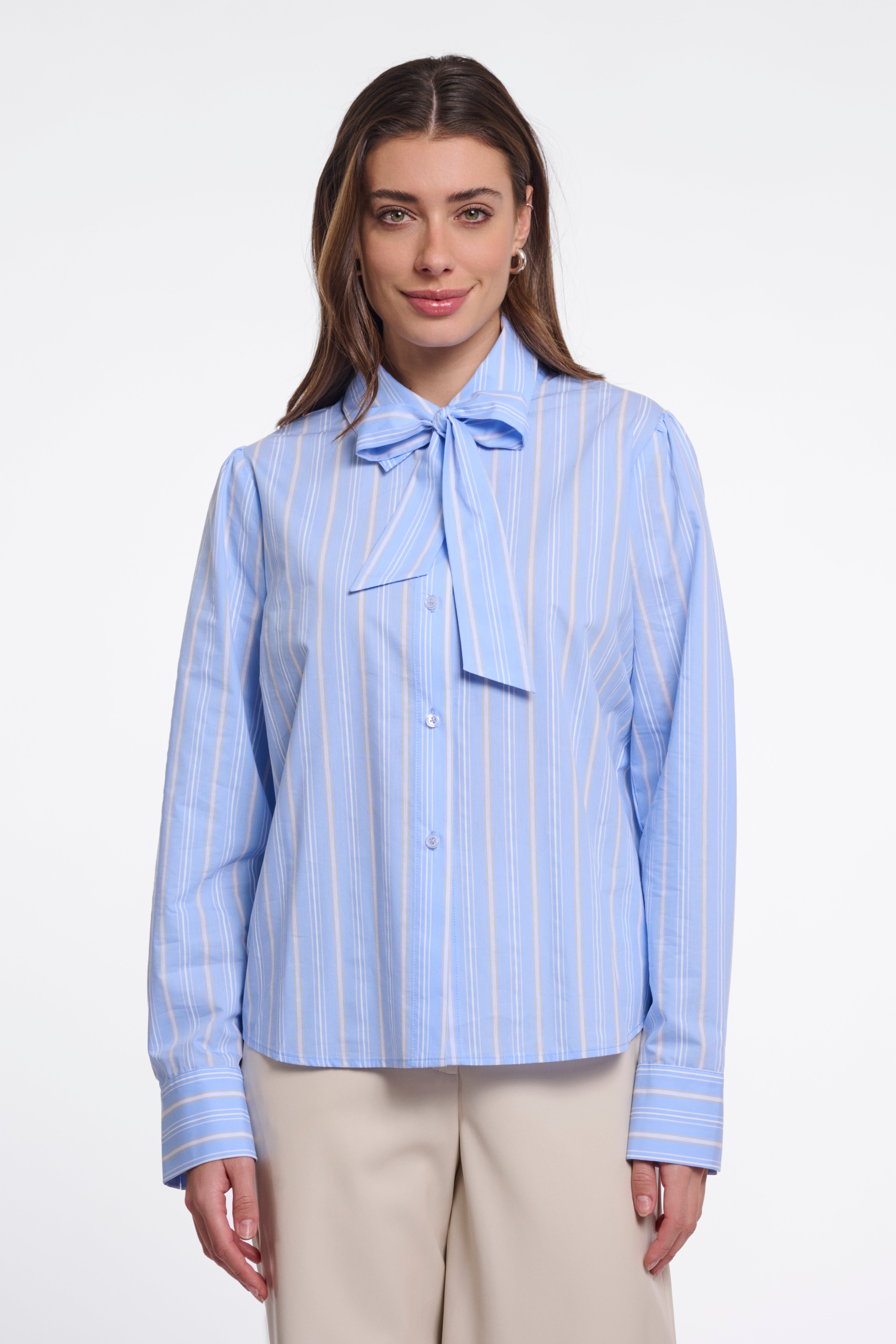 Camicia donna art. Ago Rino & Pelle Light blue stripe