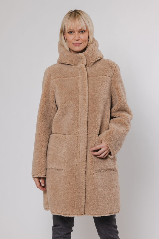 Cappotto ALINA REVERSIBLE HOODED COAT  Rino & Pelle Autunno Inverno 2024/25 Sand