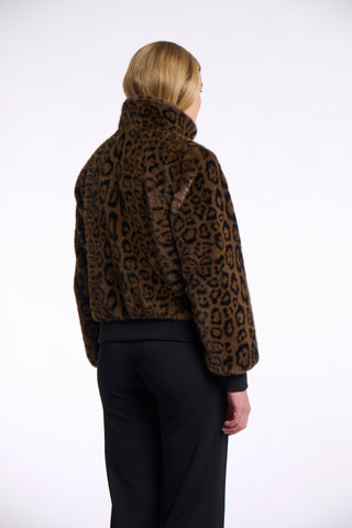 Giacca corta in pelliccia sintetica Ambra Rino & Pelle Autunno Inverno 2025/26 Leopard