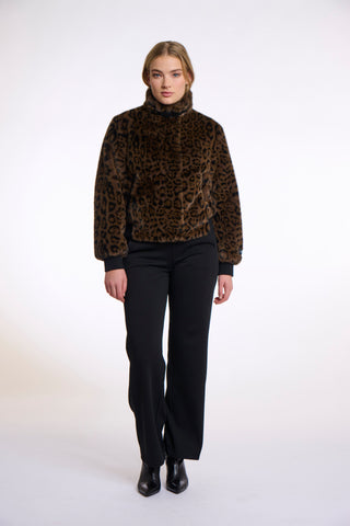 Giacca corta in pelliccia sintetica Ambra Rino & Pelle Autunno Inverno 2025/26 Leopard