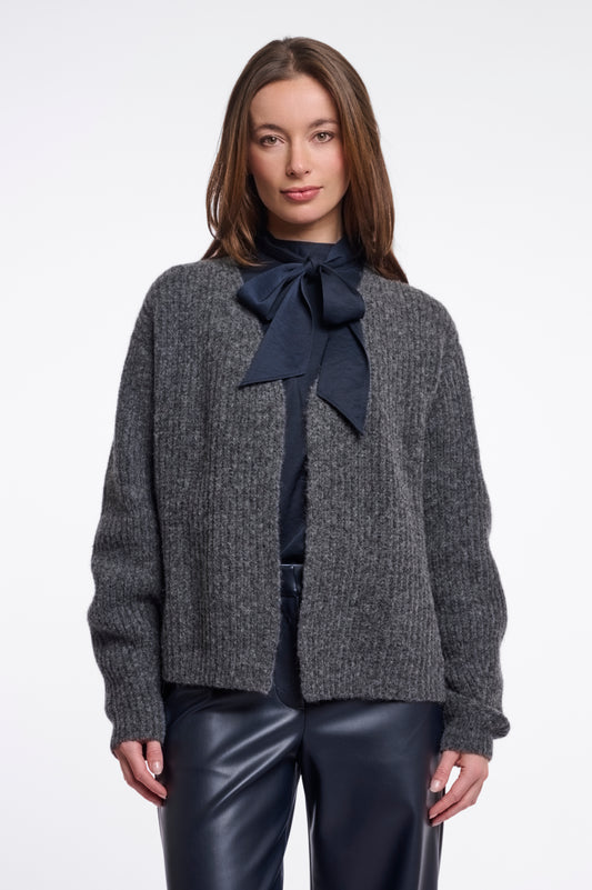 Cardigan donna art. Andro Rino & Pelle Dark grey