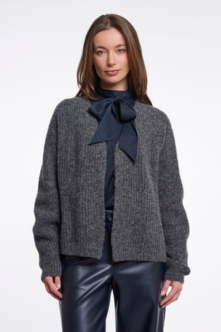 Cardigan donna art. Andro Rino & Pelle Dark grey