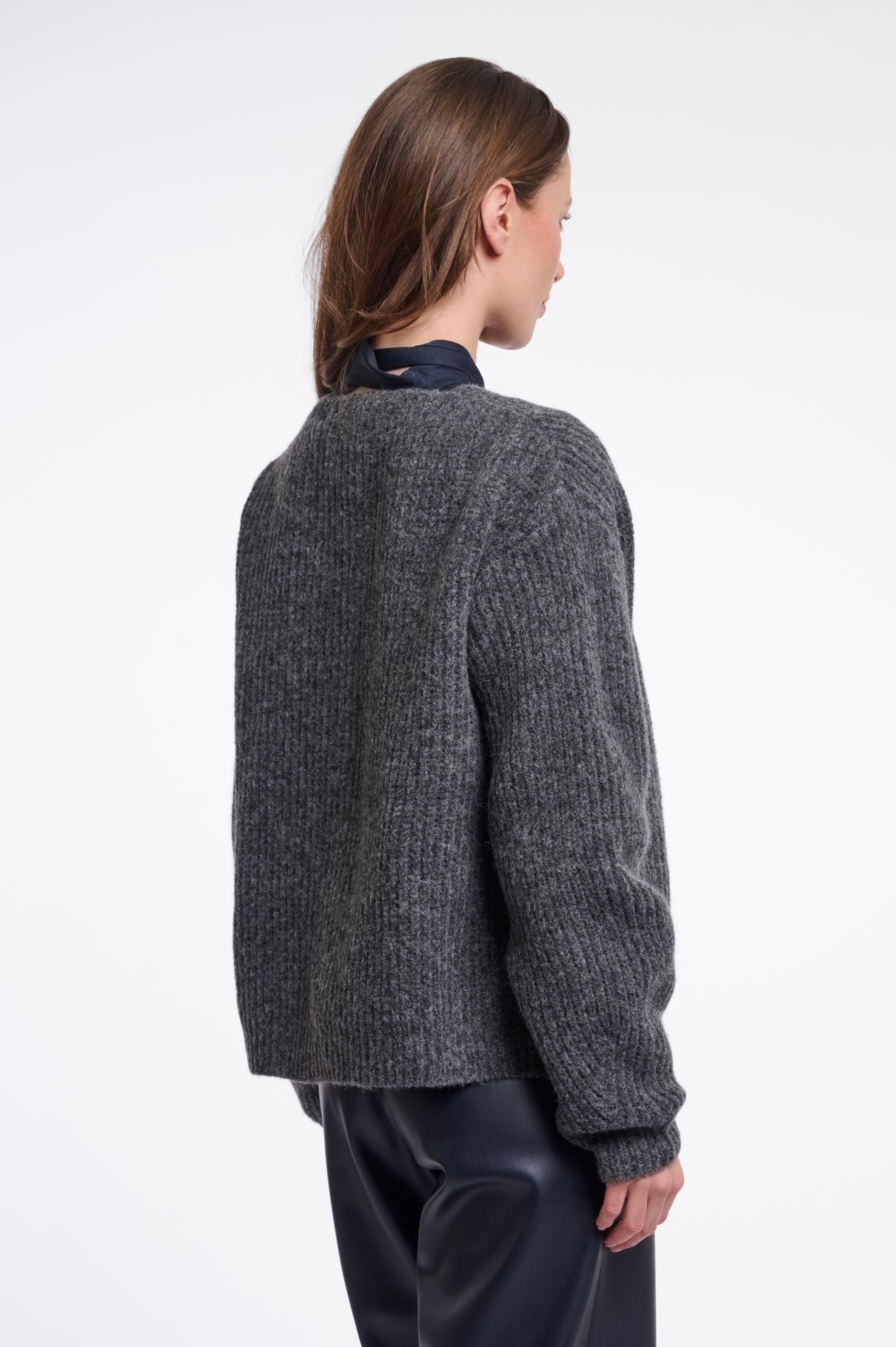 Cardigan donna art. Andro Rino & Pelle Dark grey