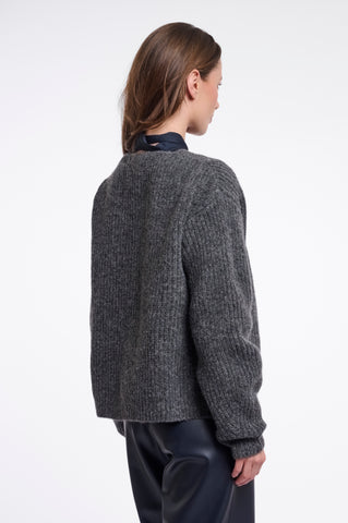 Cardigan donna art. Andro Rino & Pelle Dark grey