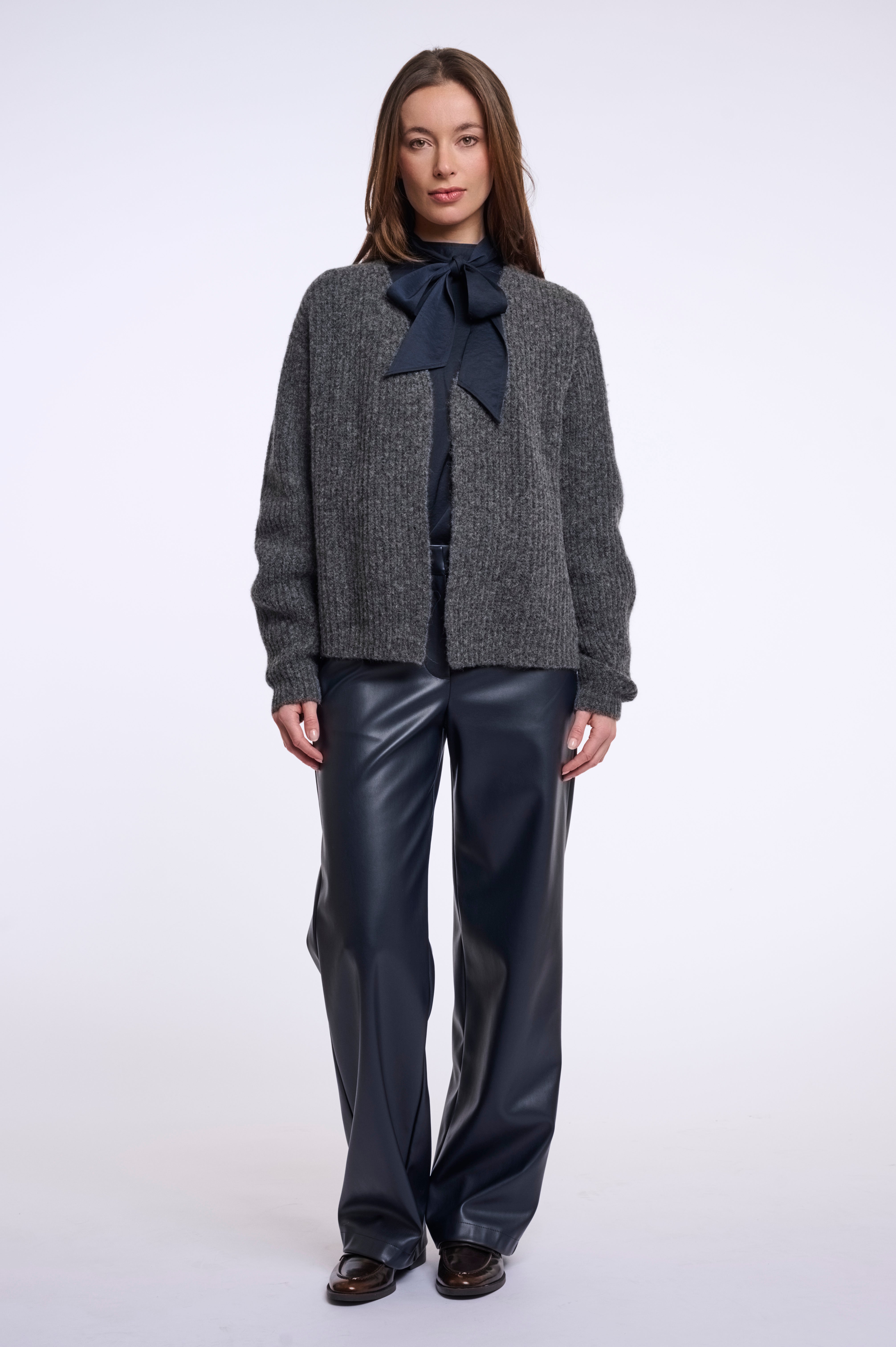 Cardigan donna art. Andro Rino & Pelle Dark grey