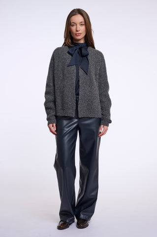 Cardigan donna art. Andro Rino & Pelle Dark grey
