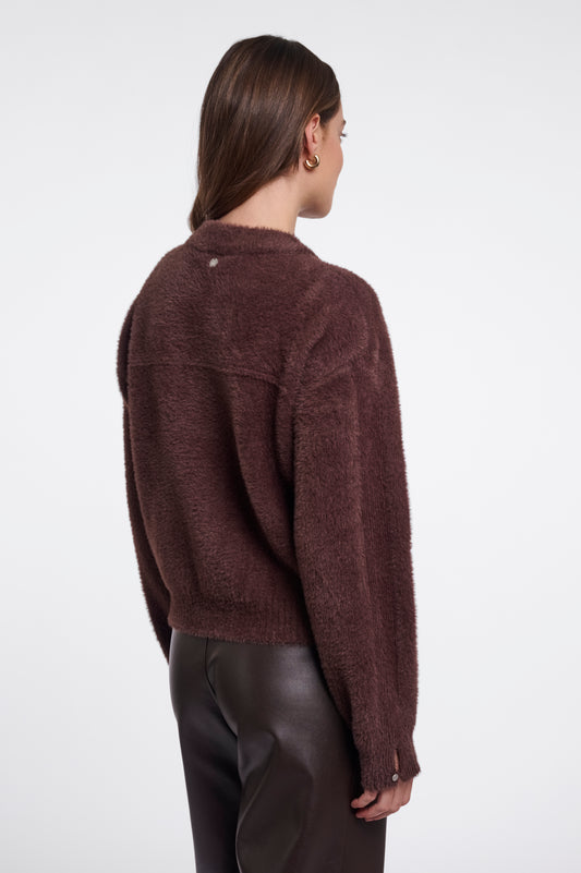Cardigan donna art. Bento Rino & Pelle Coffee roast