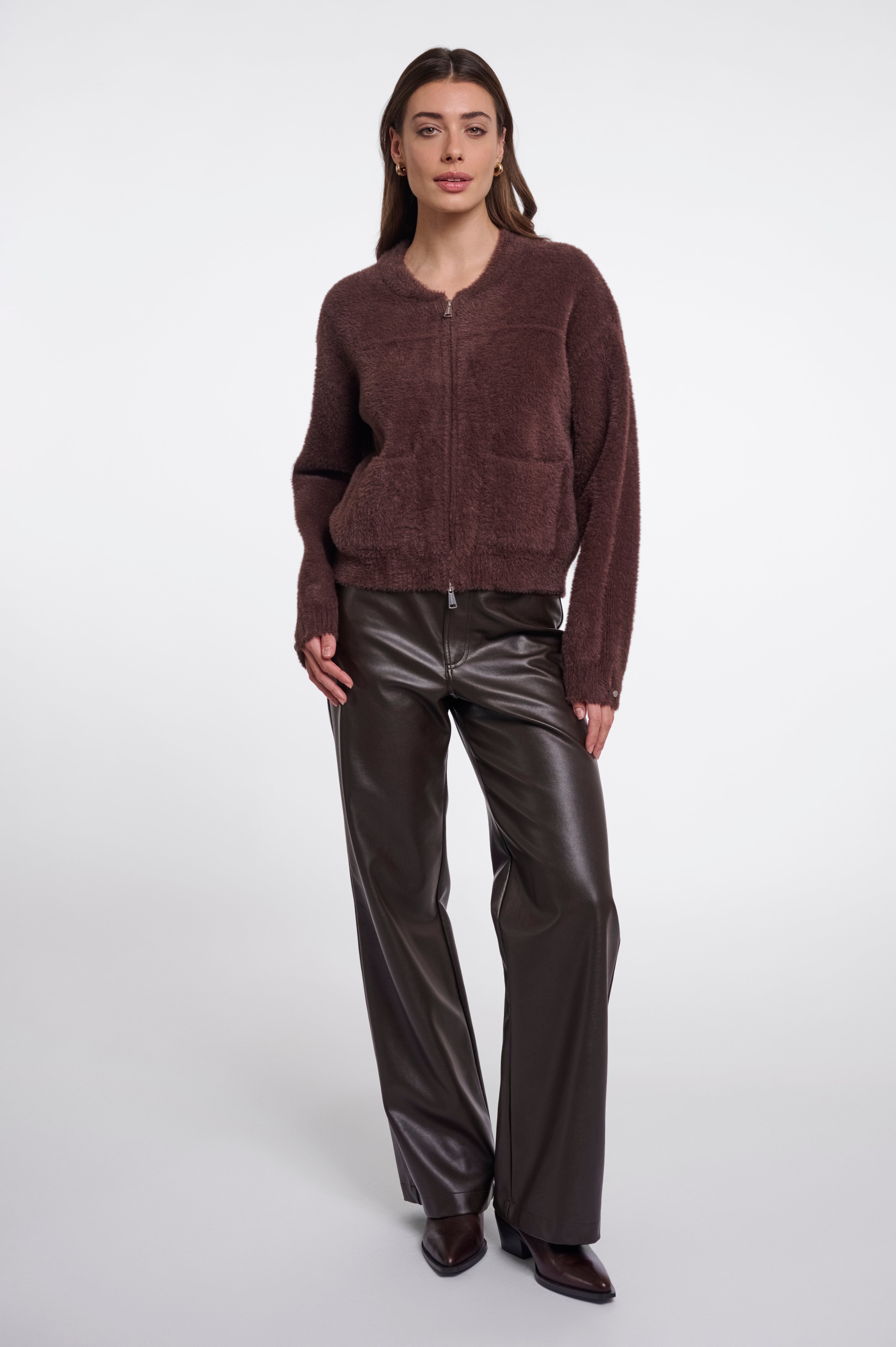 Cardigan donna art. Bento Rino & Pelle Coffee roast