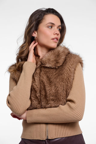 Cardigan donna art. Bodi Rino & Pelle Light toast