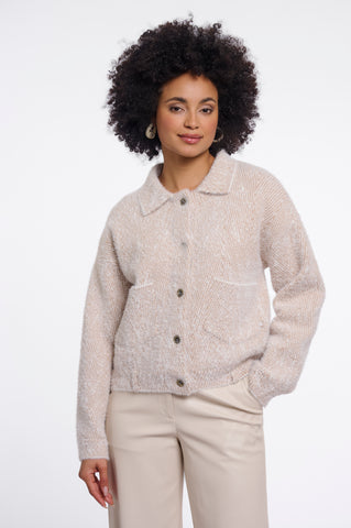 Giacca donna art. Bubbly Rino & Pelle Beige herringbone