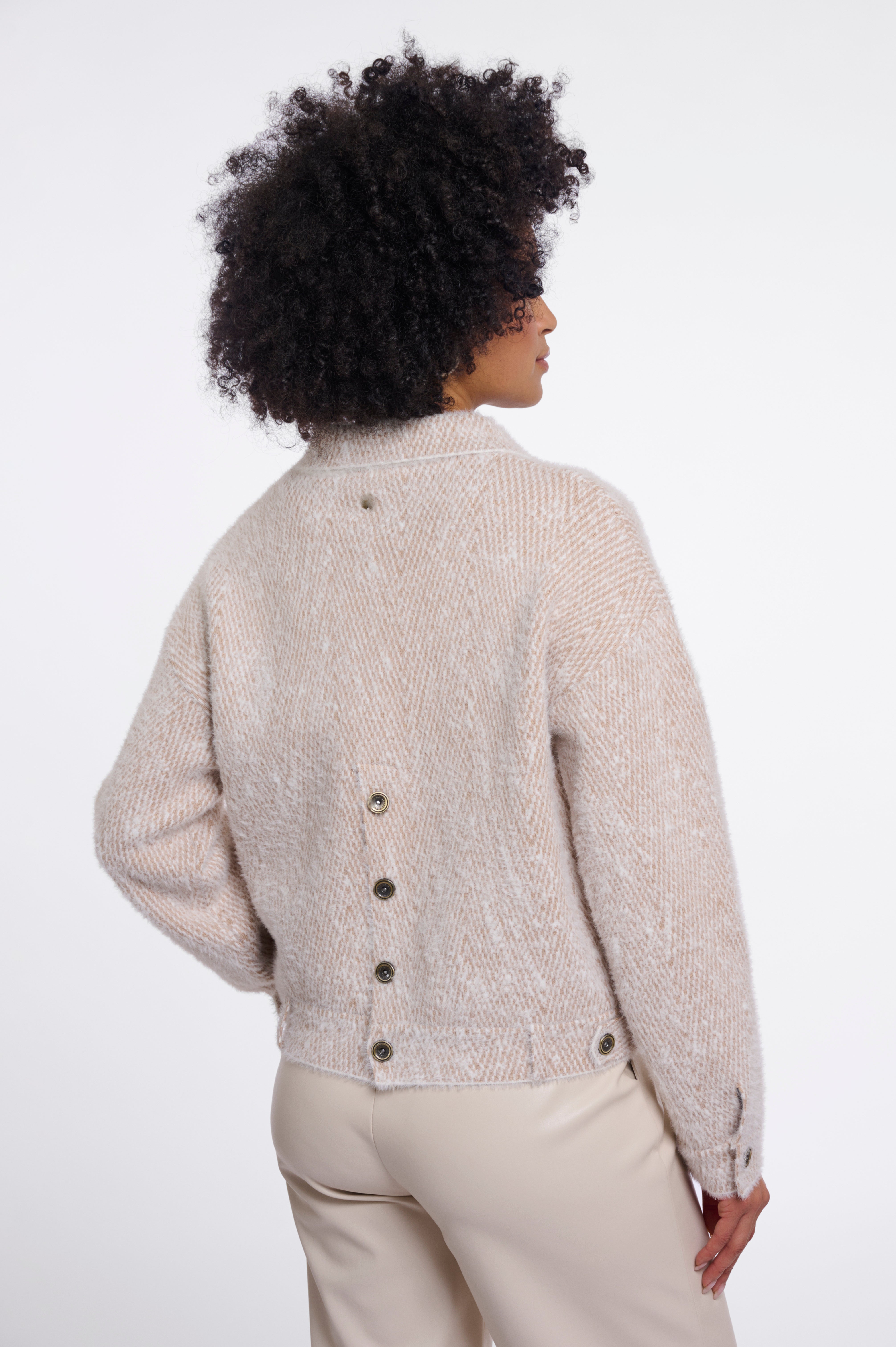 Giacca donna art. Bubbly Rino & Pelle Beige herringbone