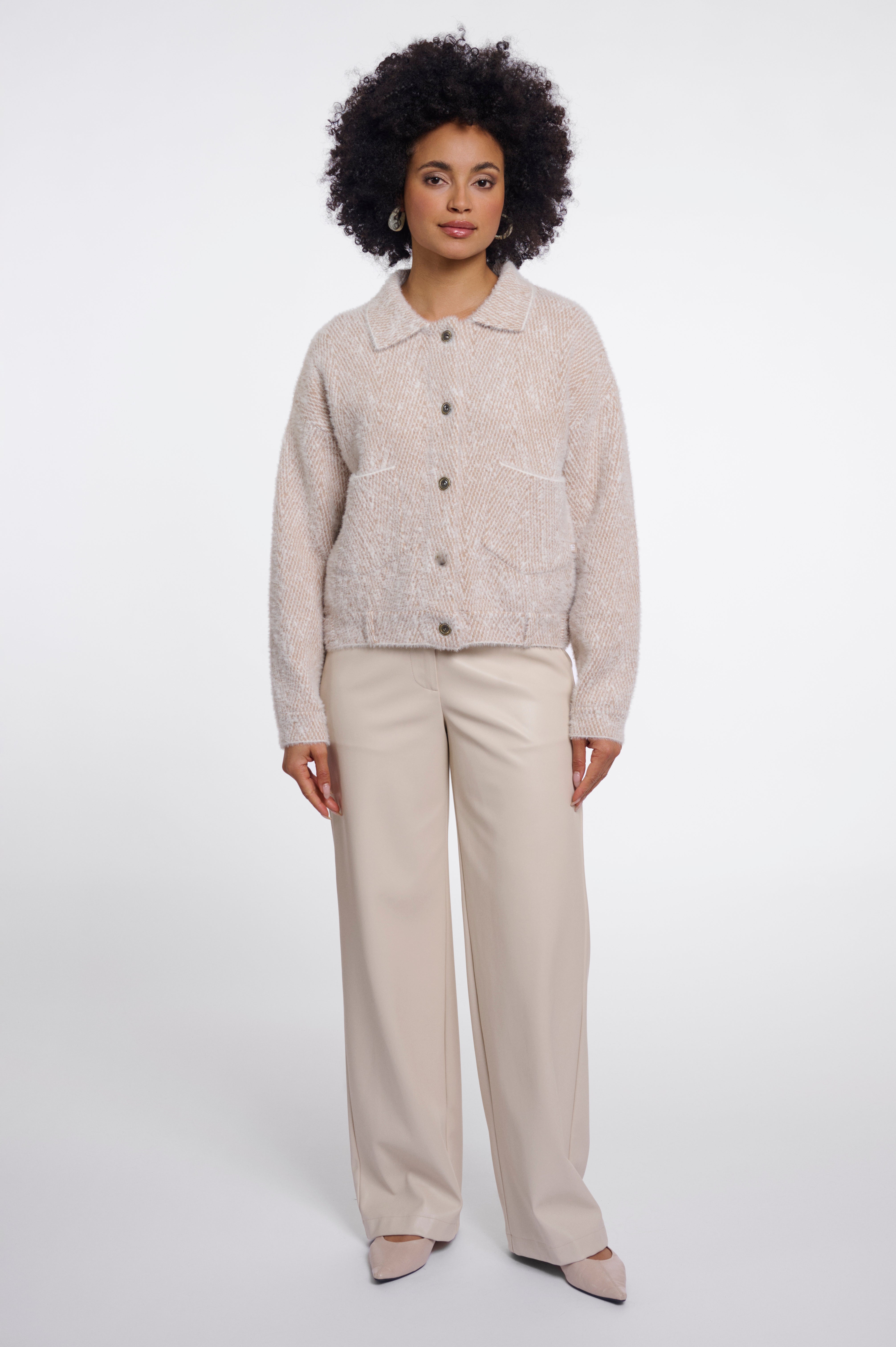 Giacca donna art. Bubbly Rino & Pelle Beige herringbone