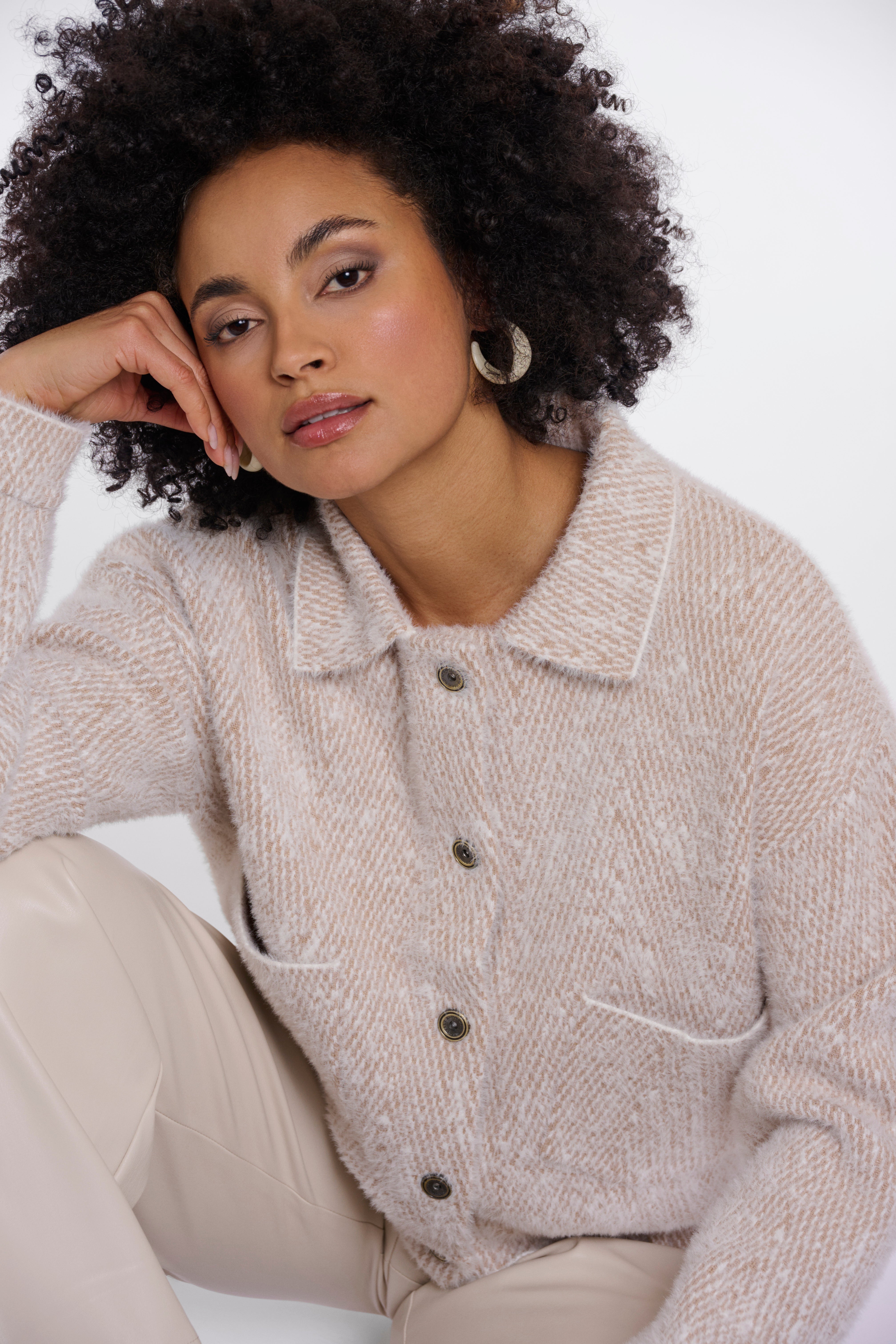 Giacca donna art. Bubbly Rino & Pelle Beige herringbone