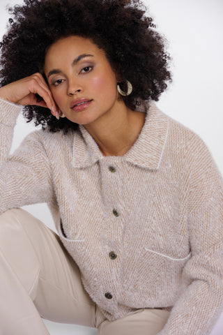 Giacca donna art. Bubbly Rino & Pelle Beige herringbone