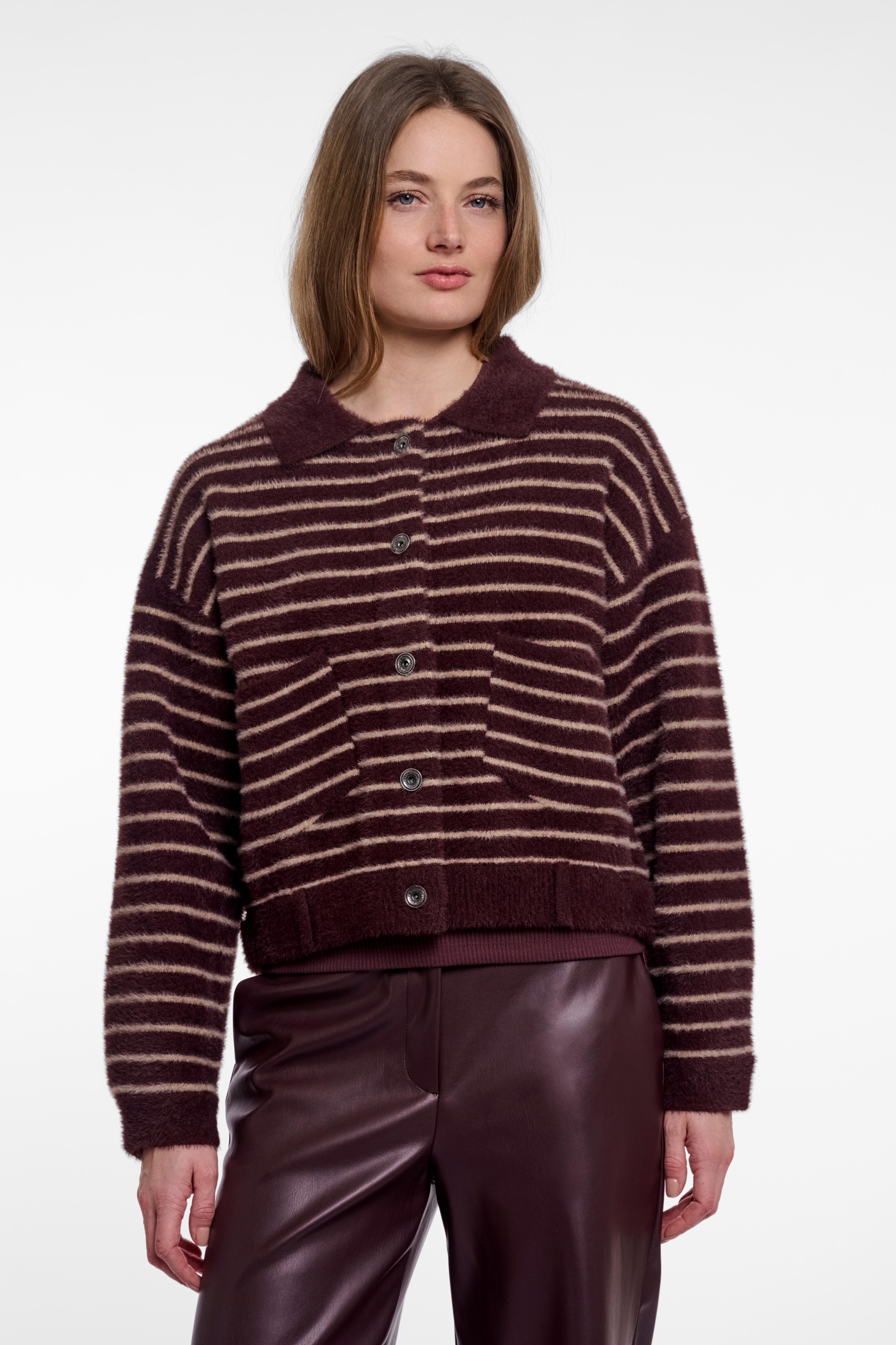 Giacca donna art. Bubbly Rino & Pelle Chocolate bean oat striped