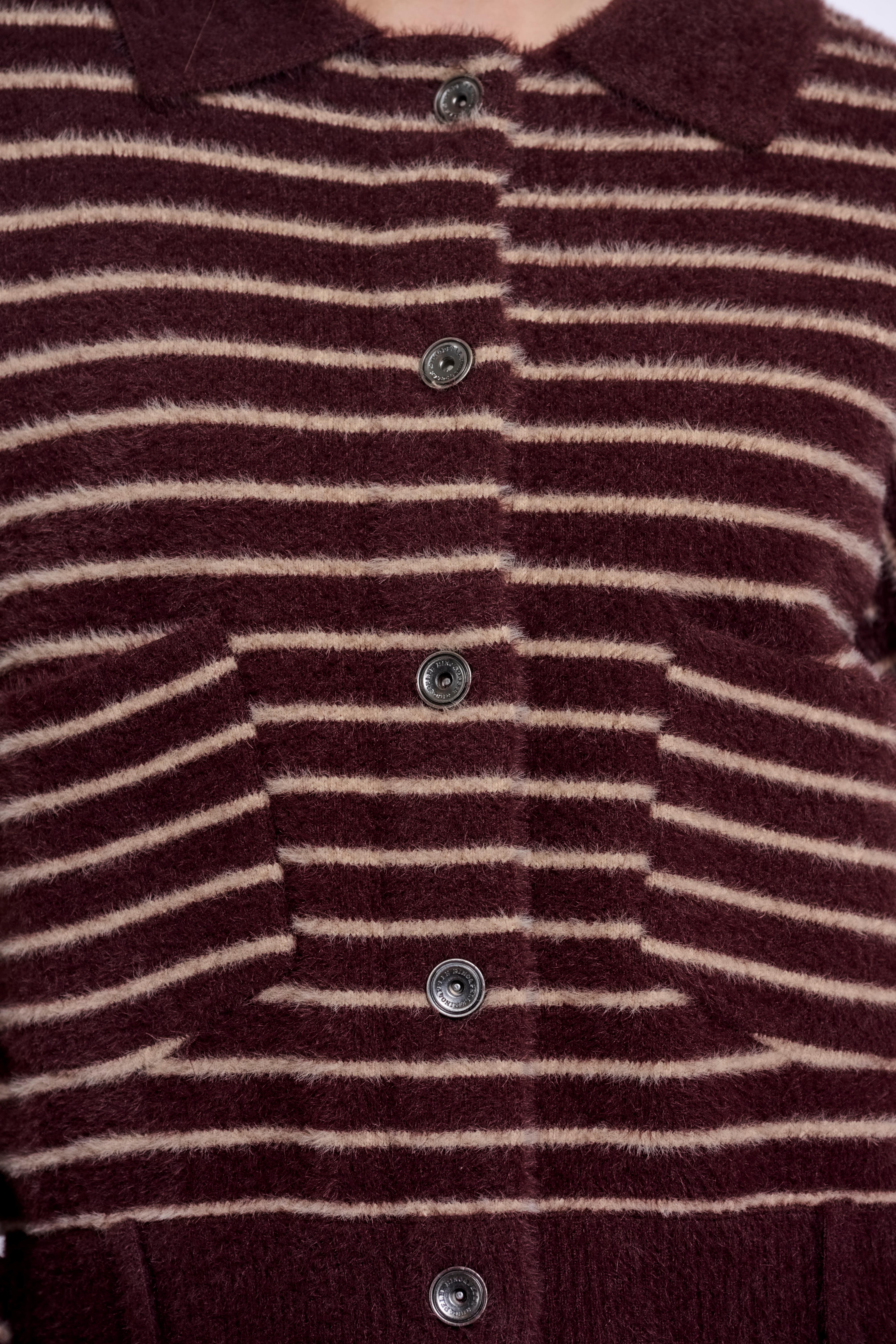 Giacca donna art. Bubbly Rino & Pelle Chocolate bean oat striped