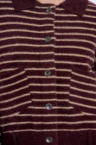 Giacca donna art. Bubbly Rino & Pelle Chocolate bean oat striped