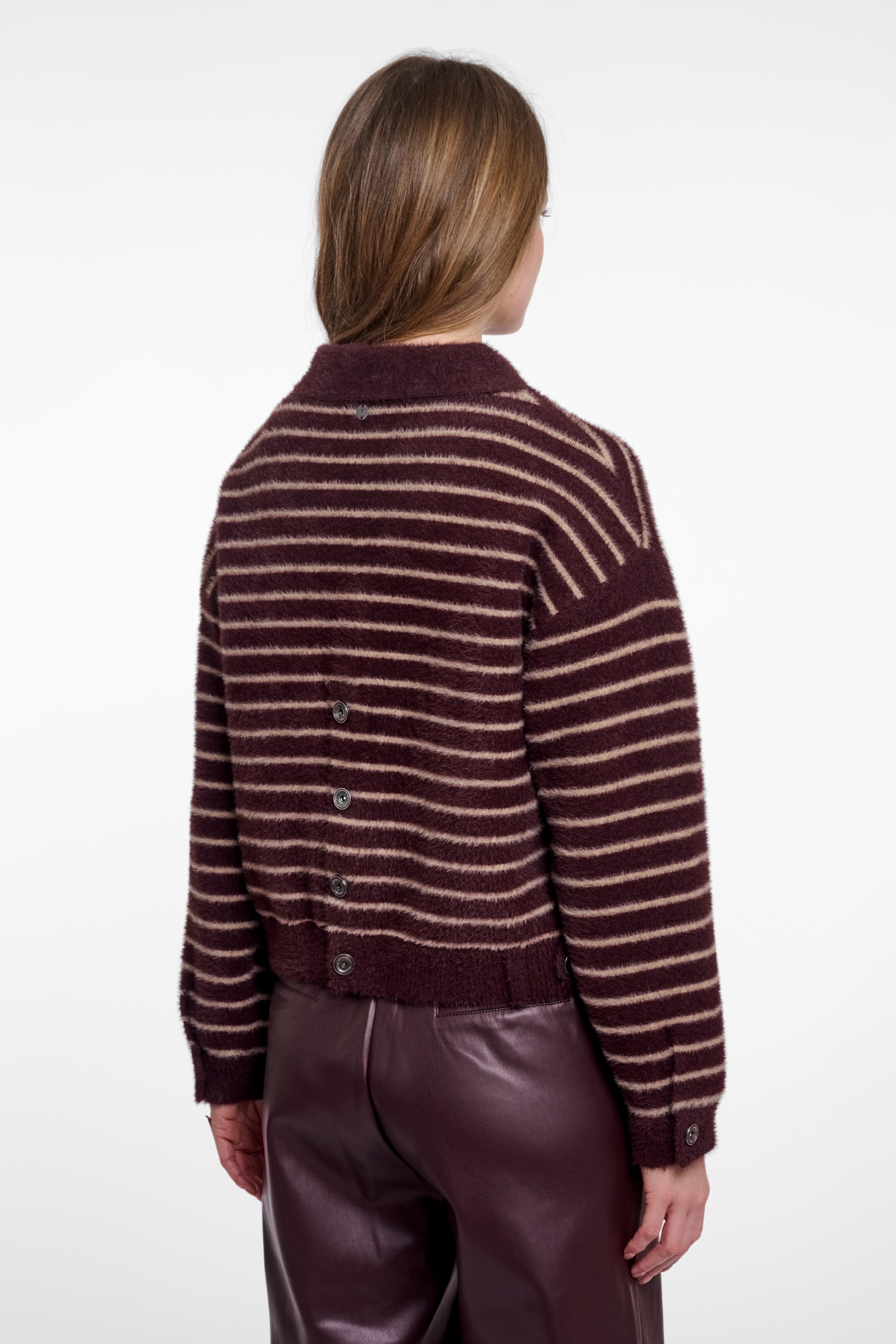 Giacca donna art. Bubbly Rino & Pelle Chocolate bean oat striped