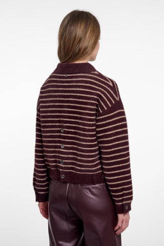 Giacca donna art. Bubbly Rino & Pelle Chocolate bean oat striped