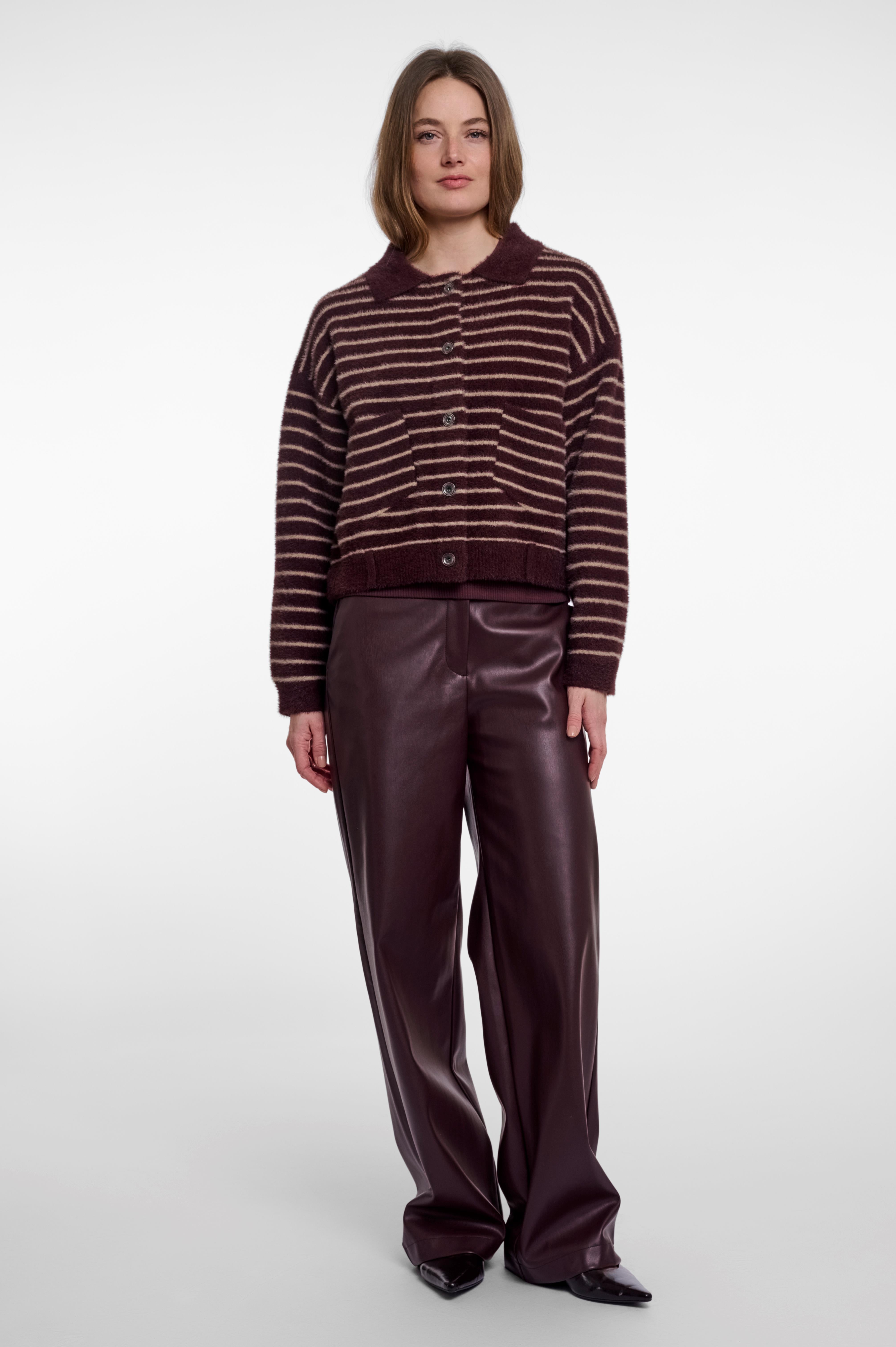 Giacca donna art. Bubbly Rino & Pelle Chocolate bean oat striped