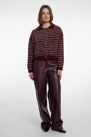 Giacca donna art. Bubbly Rino & Pelle Chocolate bean oat striped