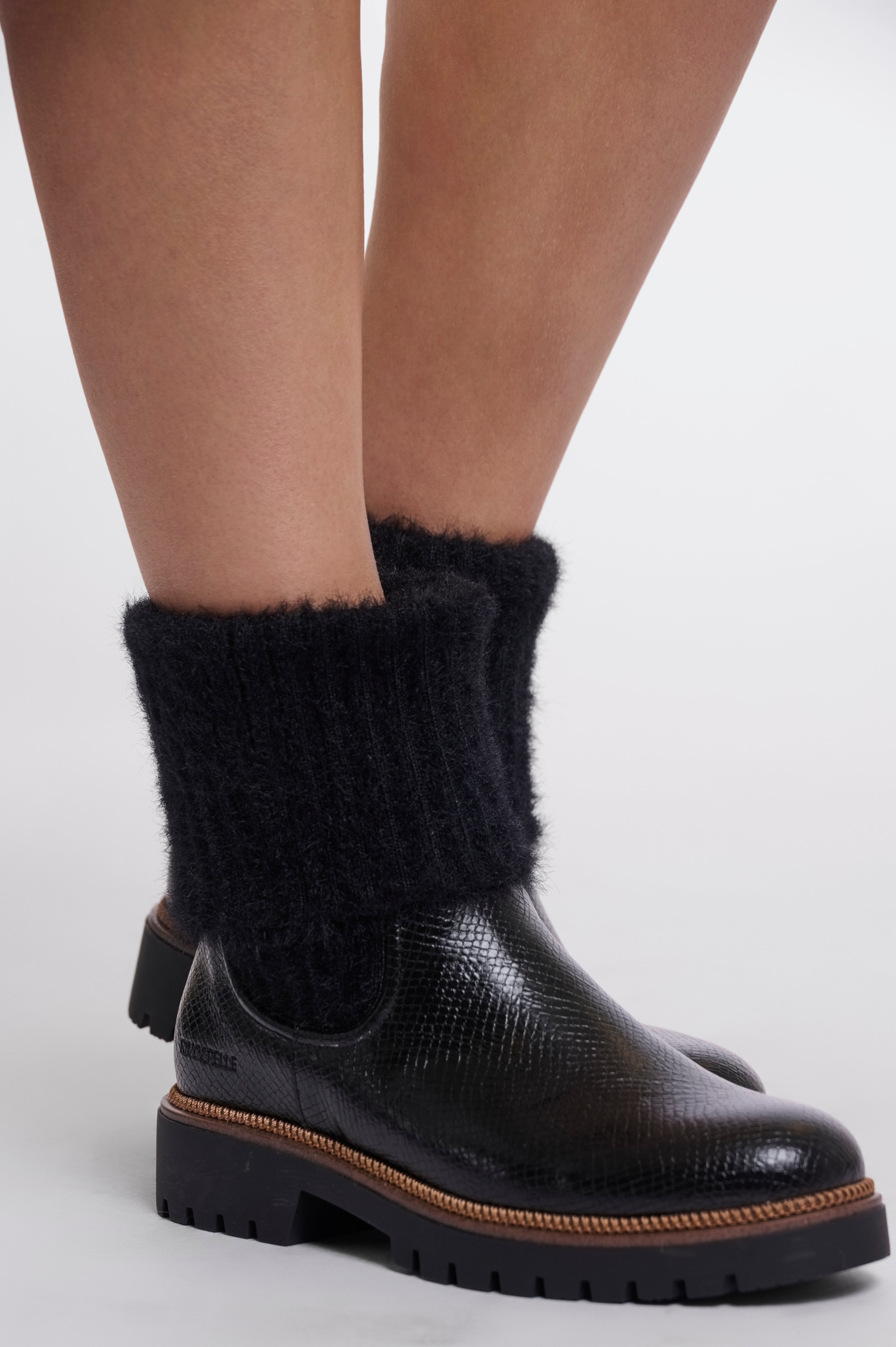 Chelsea boot donna art. Caleb Rino & Pelle Black snake
