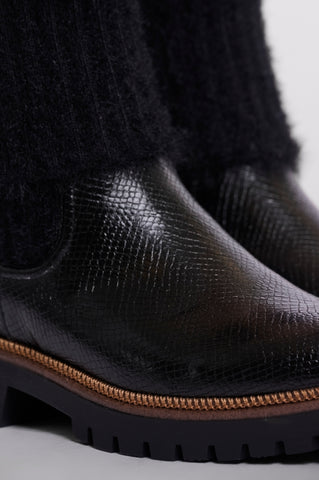 Chelsea boot donna art. Caleb Rino & Pelle Black snake