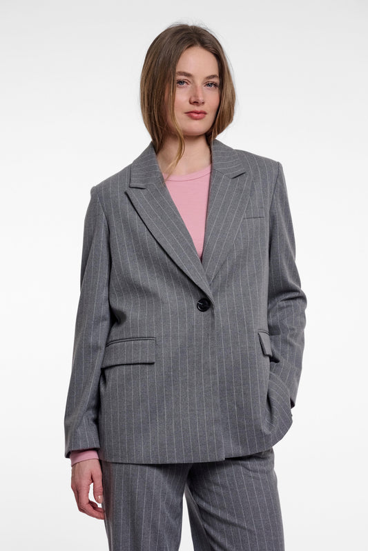Blazer donna art. Carla Rino & Pelle Mid grey pinstripe
