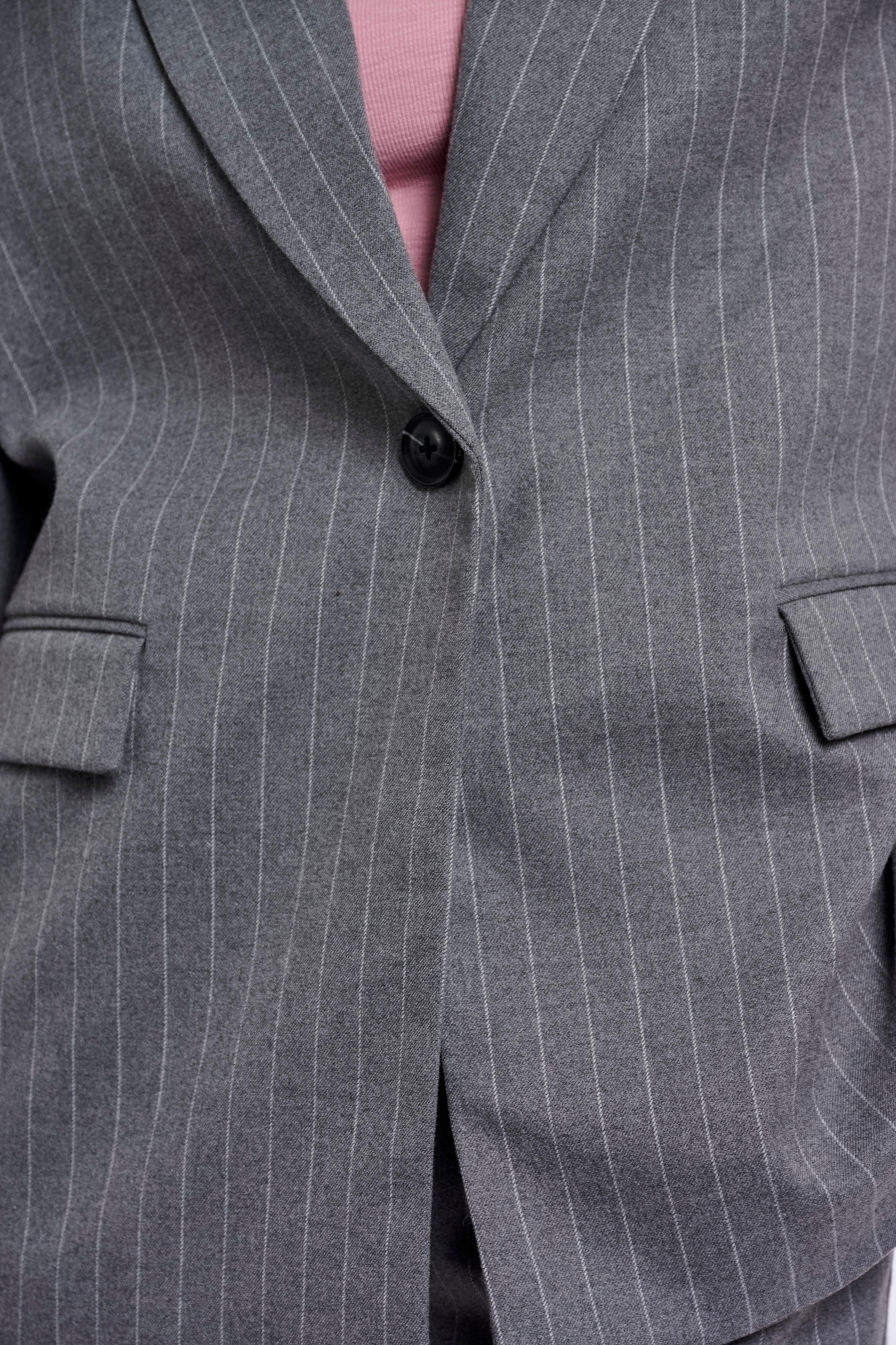 Blazer donna art. Carla Rino & Pelle Mid grey pinstripe