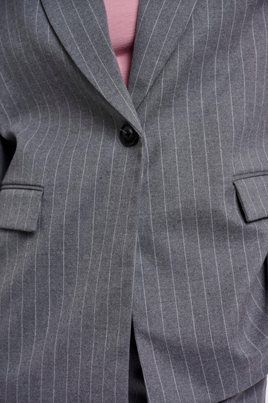 Blazer donna art. Carla Rino & Pelle Mid grey pinstripe
