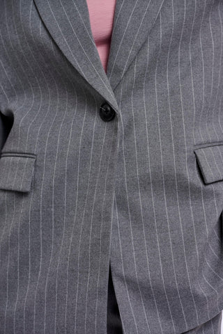 Blazer donna art. Carla Rino & Pelle Mid grey pinstripe