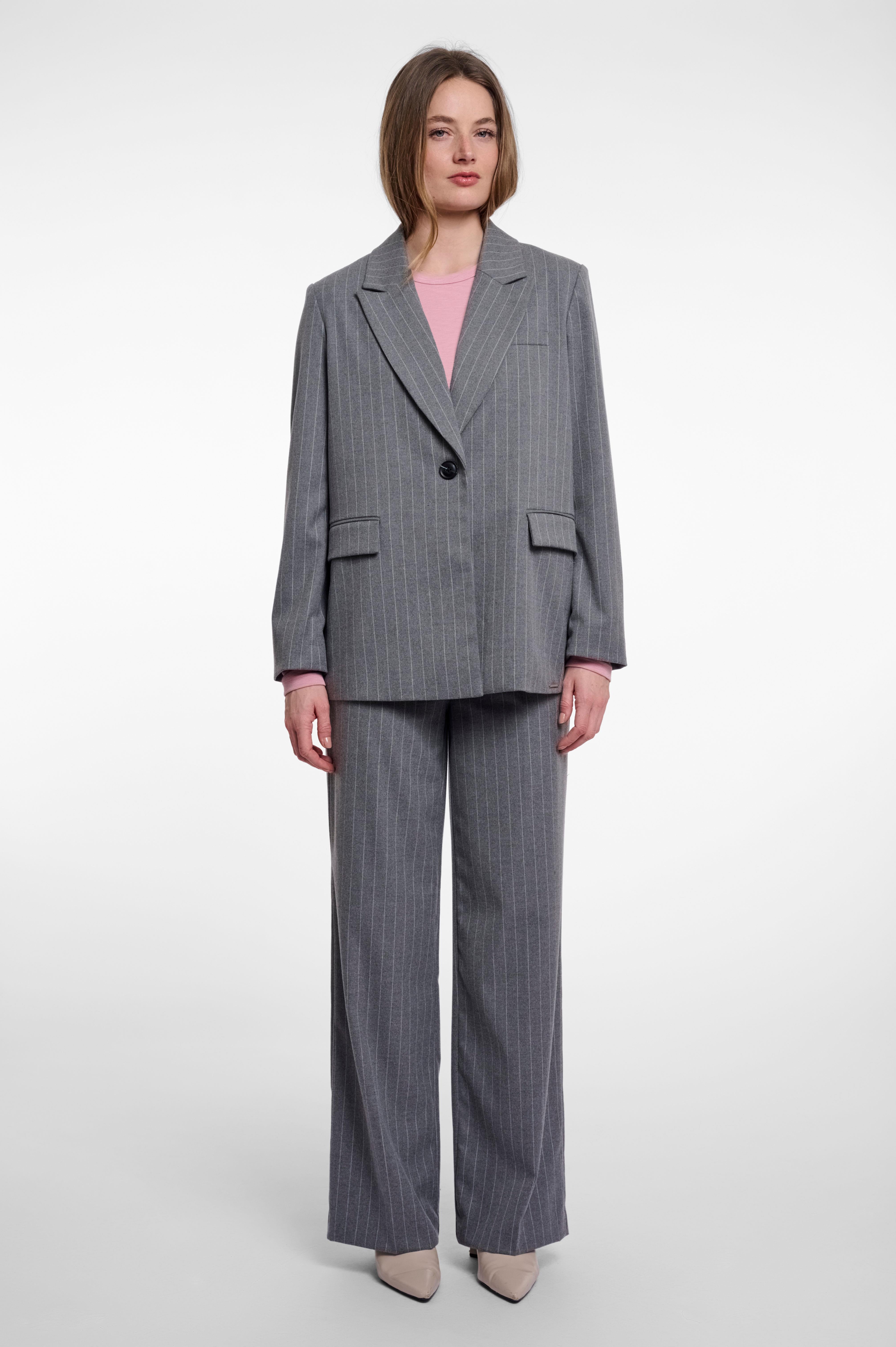 Blazer donna art. Carla Rino & Pelle Mid grey pinstripe