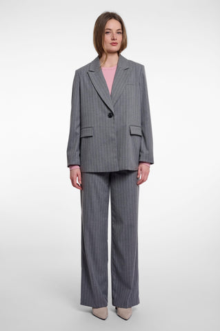 Blazer donna art. Carla Rino & Pelle Mid grey pinstripe