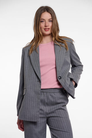 Blazer donna art. Carla Rino & Pelle Mid grey pinstripe