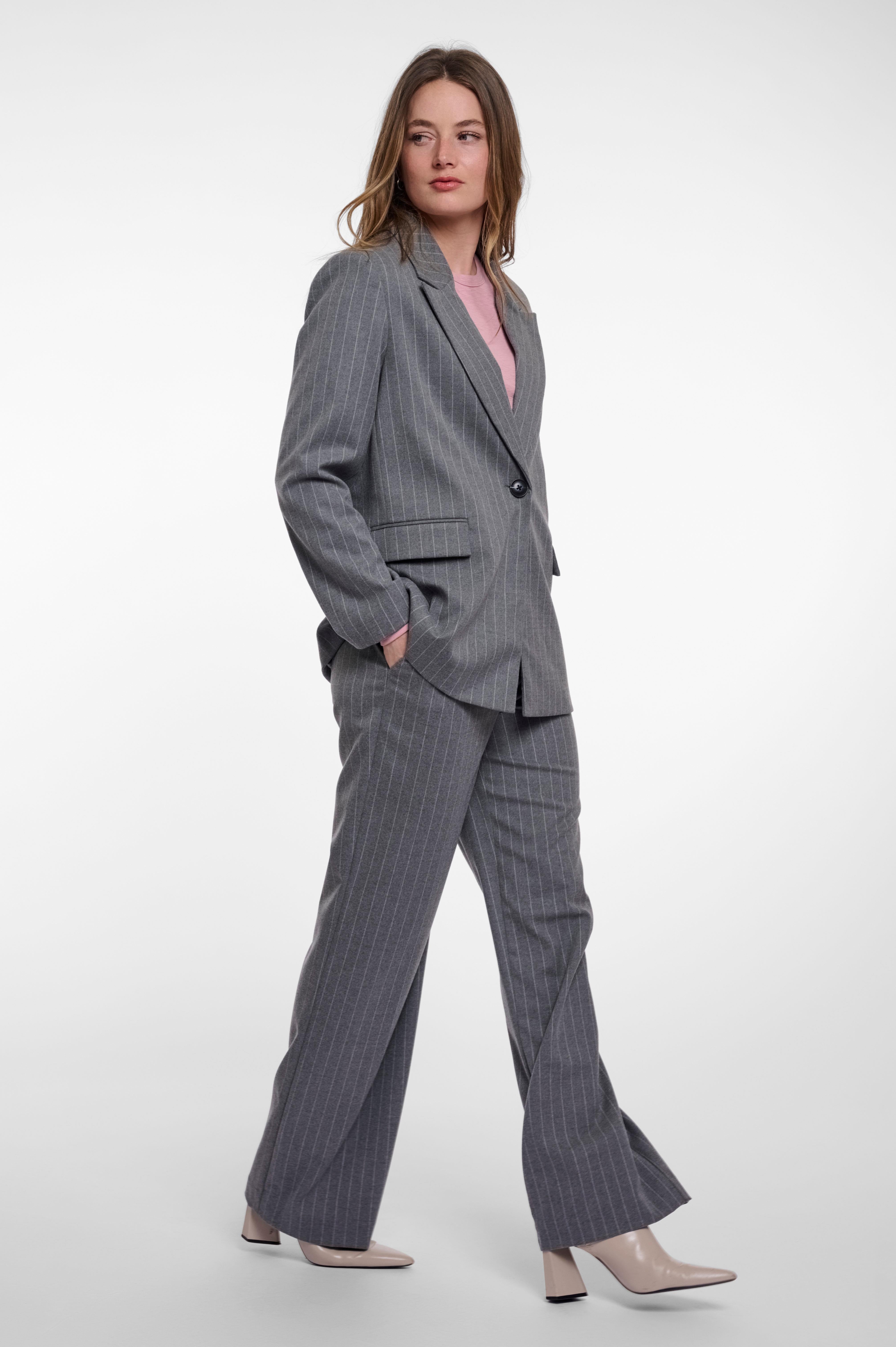 Blazer donna art. Carla Rino & Pelle Mid grey pinstripe