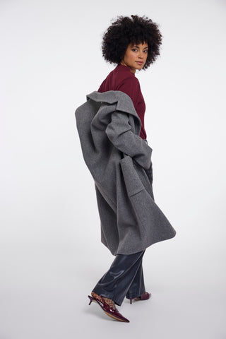 Cappotto donna art. Cecile Rino & Pelle Mid grey melange