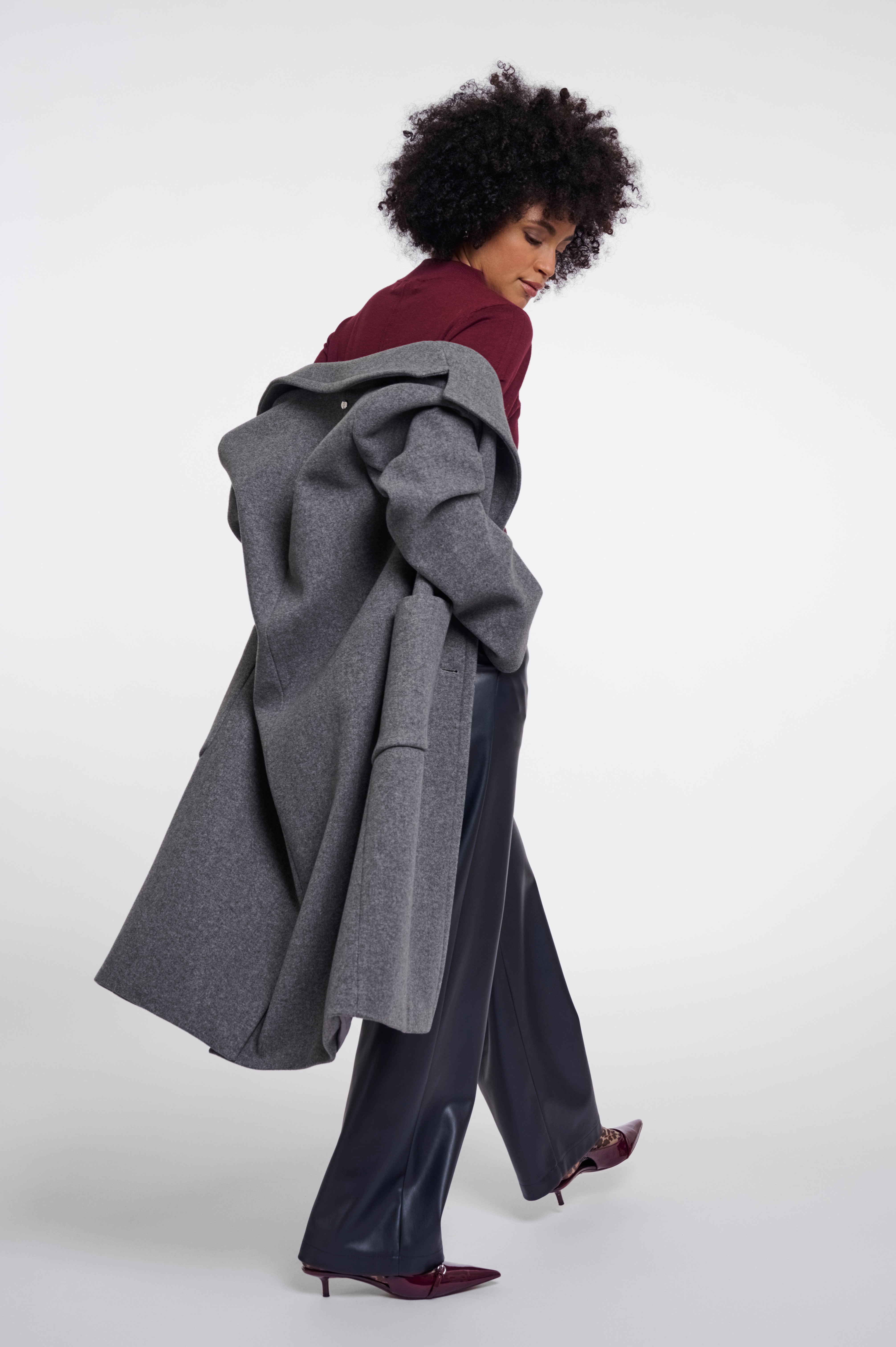 Cappotto donna art. Cecile Rino & Pelle Mid grey melange