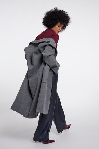 Cappotto donna art. Cecile Rino & Pelle Mid grey melange