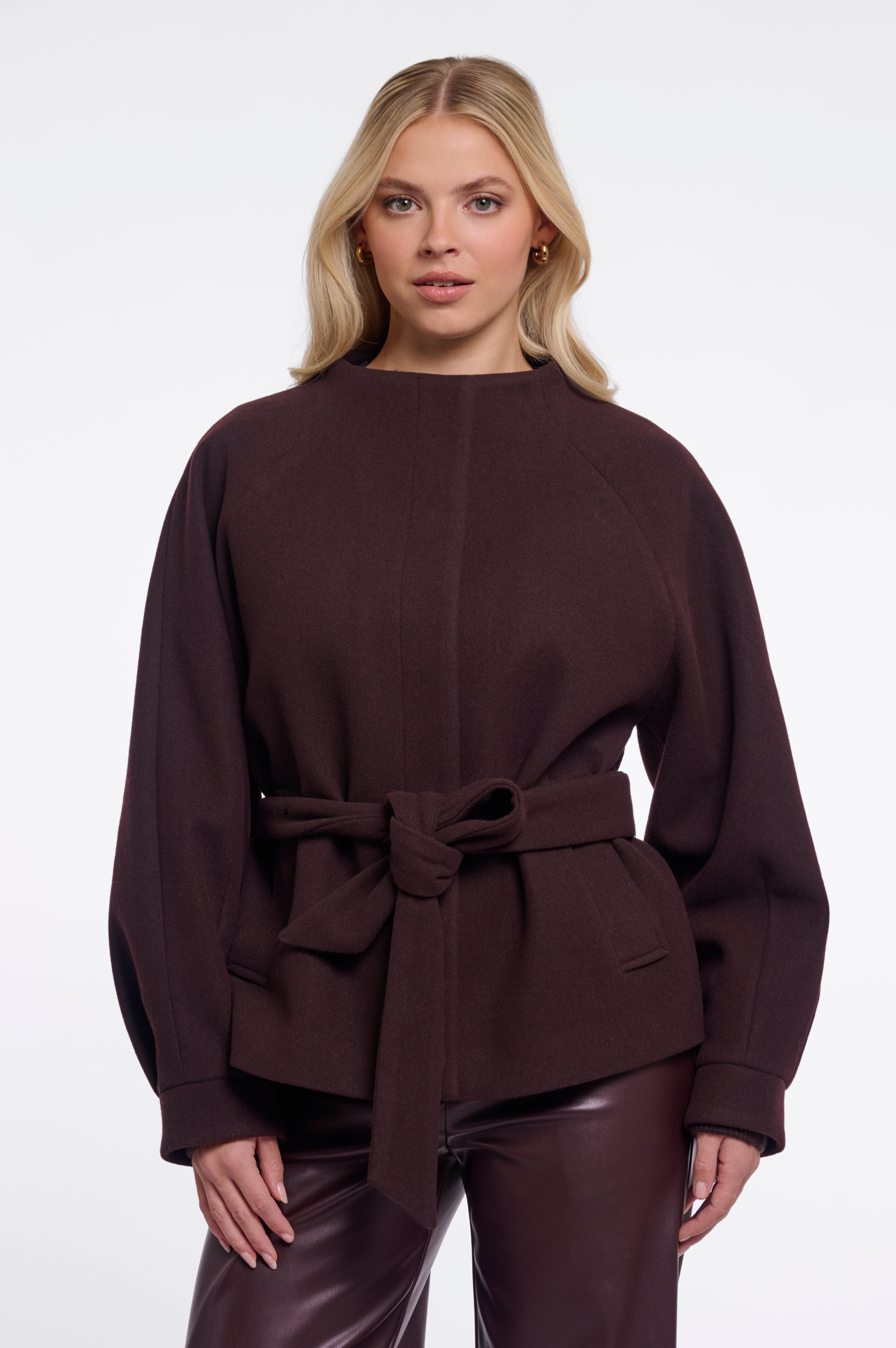 Cappotto donna art. Cornelia Rino & Pelle Chocolate bean