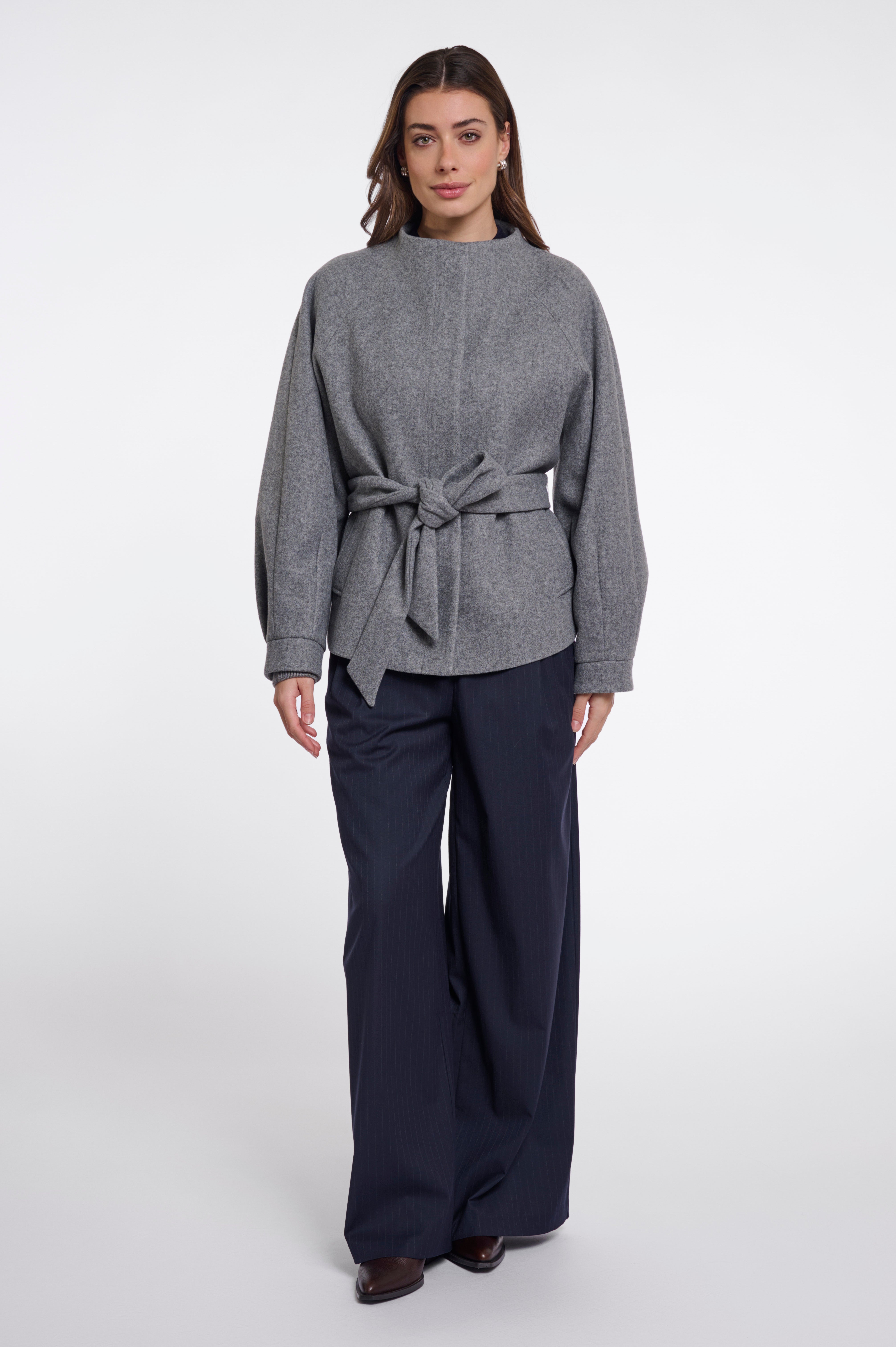 Cappotto donna art. Cornelia Rino & Pelle Mid grey melange