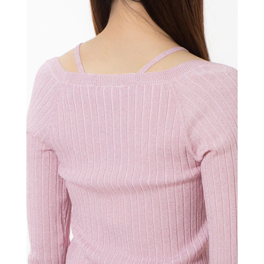 SWEATER WITH JACQUARD HEART FLOUNCE art. 411DD53005 Denny Rose Spring Summer 2024 woman